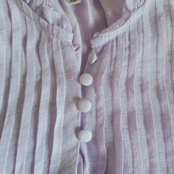 Nanette Lepore Lilac Blouse With Ruffles And Pintuck Details Size Large - Picture 6 of 11